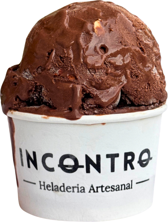 Helado sabor Chocolate con almendras en vaso Incontro